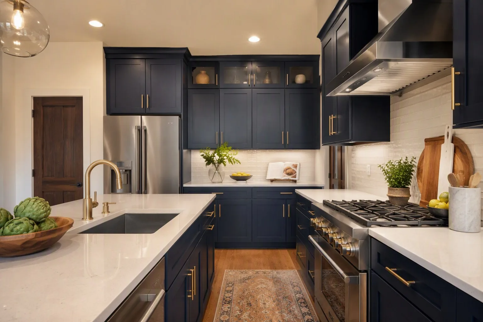 Kitchen cabinets refaced with new shaker doors and soft-close hardware